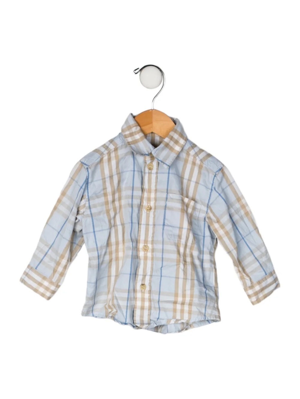 Boys blue Burberry button down shirt